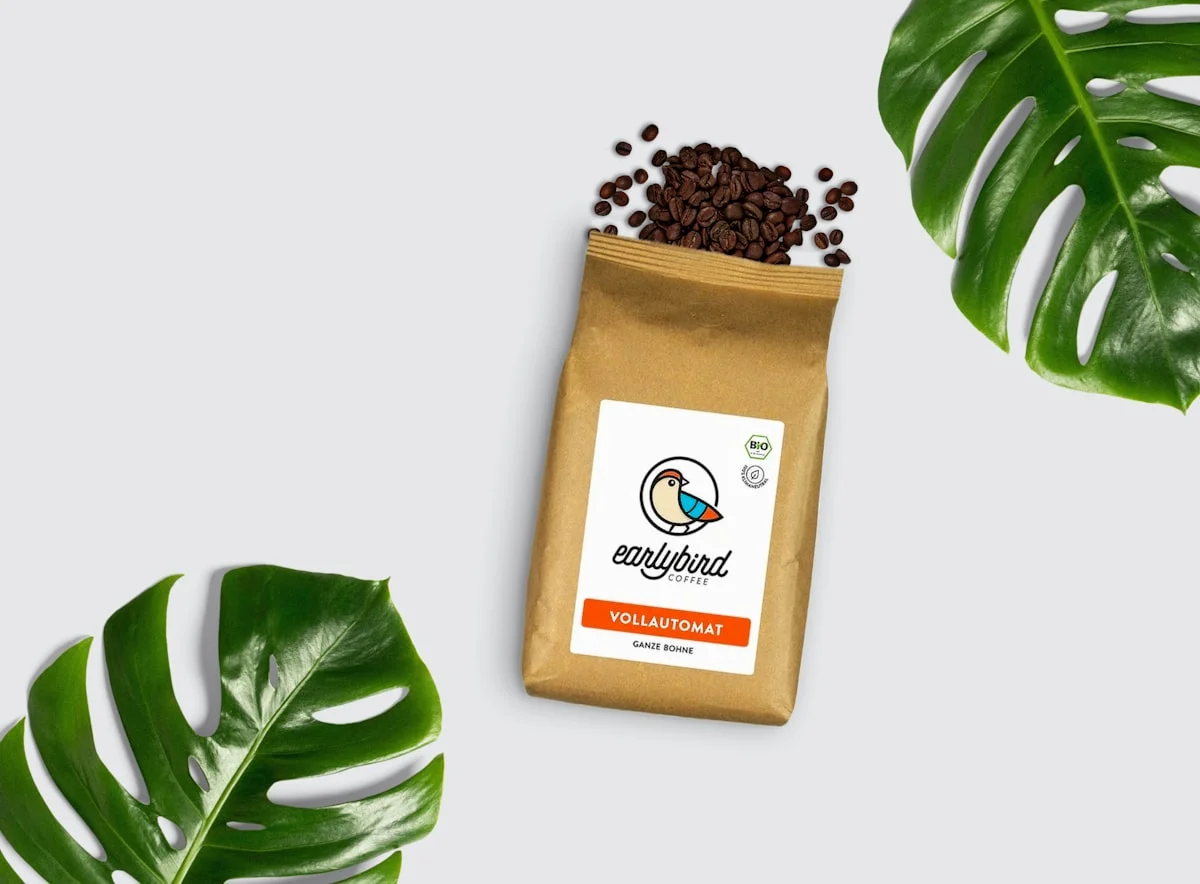 flat bottom coffee pouch showing printable front panel layout