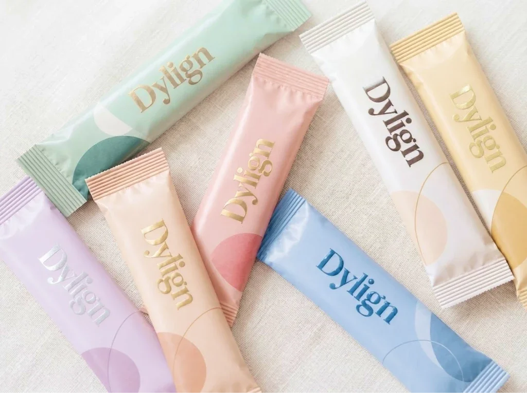 Pastel stick packs on linen