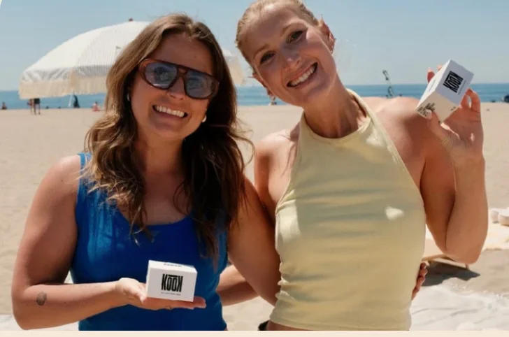 Founder holding a physical packaging sample