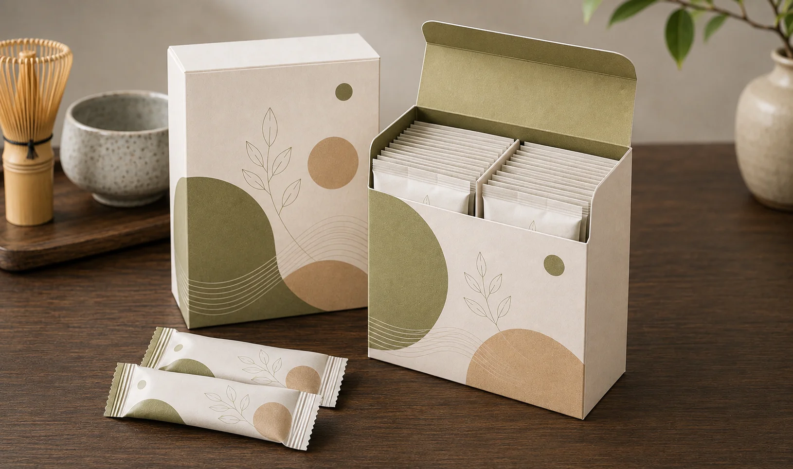 Custom Tea Boxes matcha packets