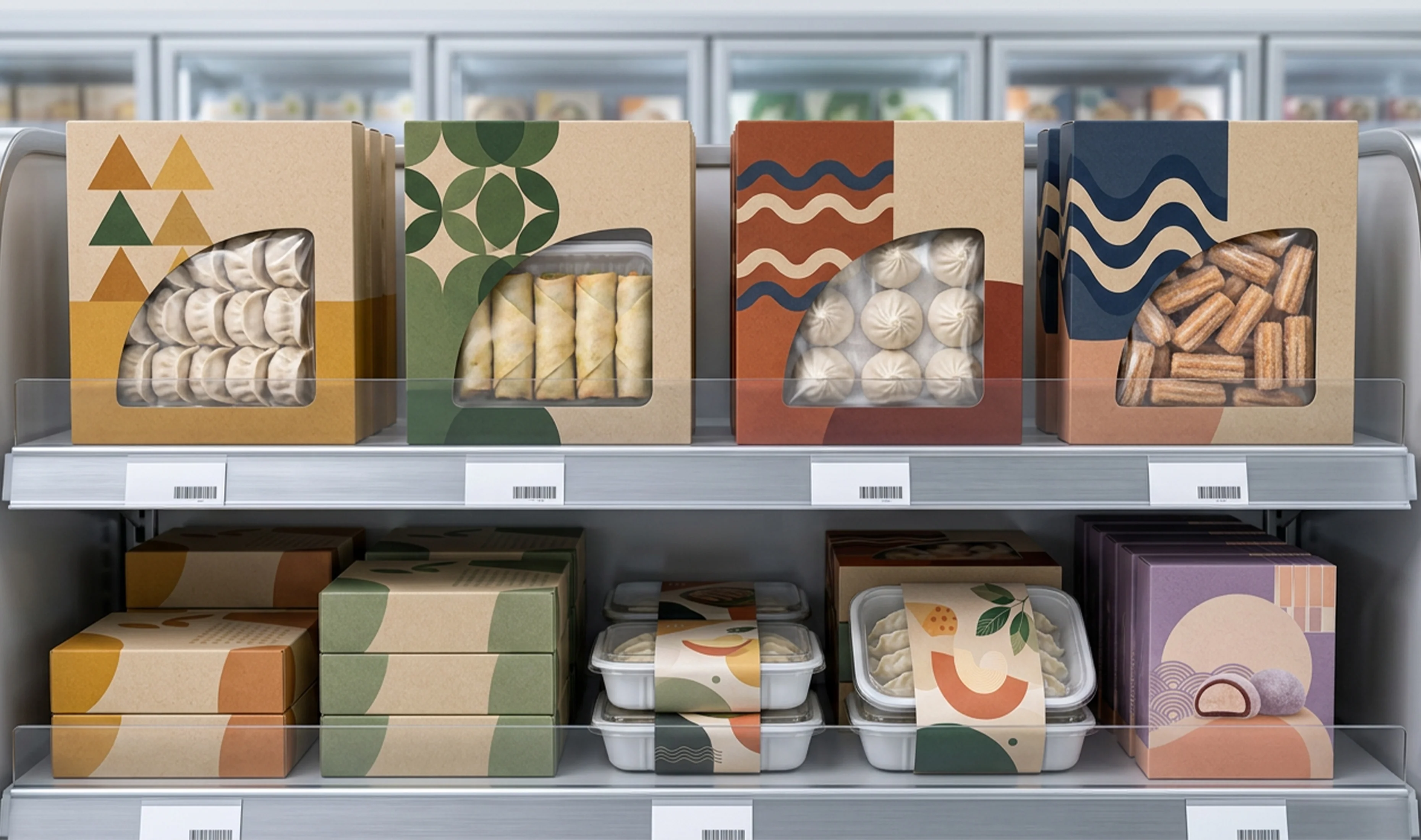 Custom Frozen Food Boxes dumpling and snack packs