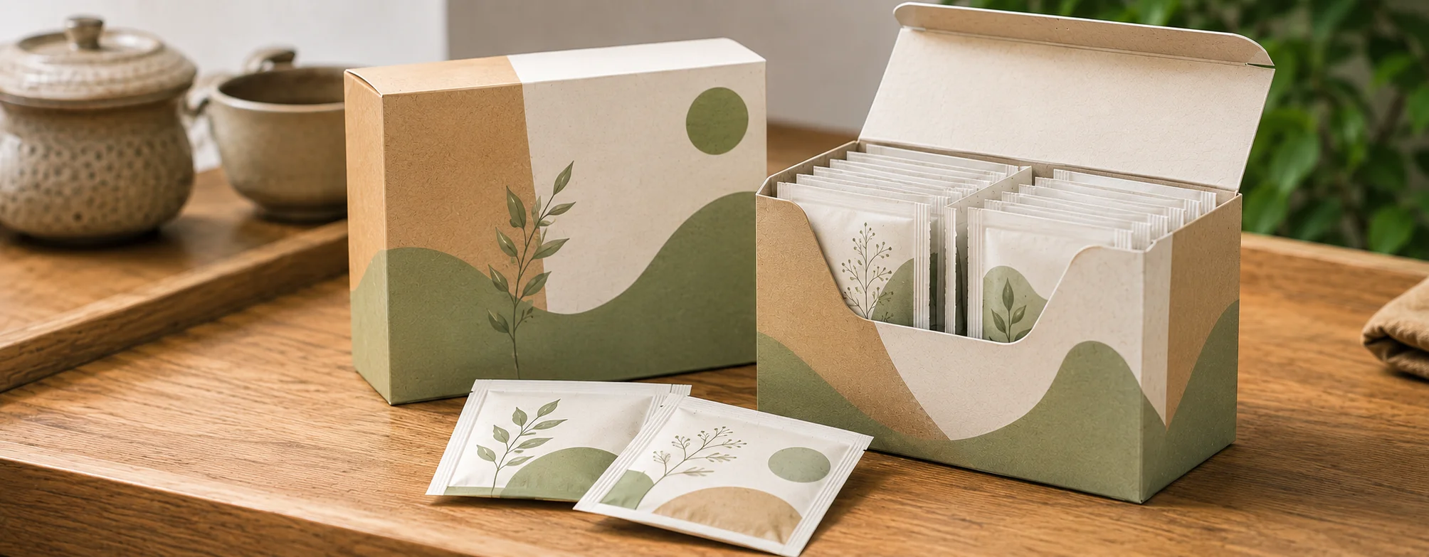 Custom Tea Boxes wrapped tea bags