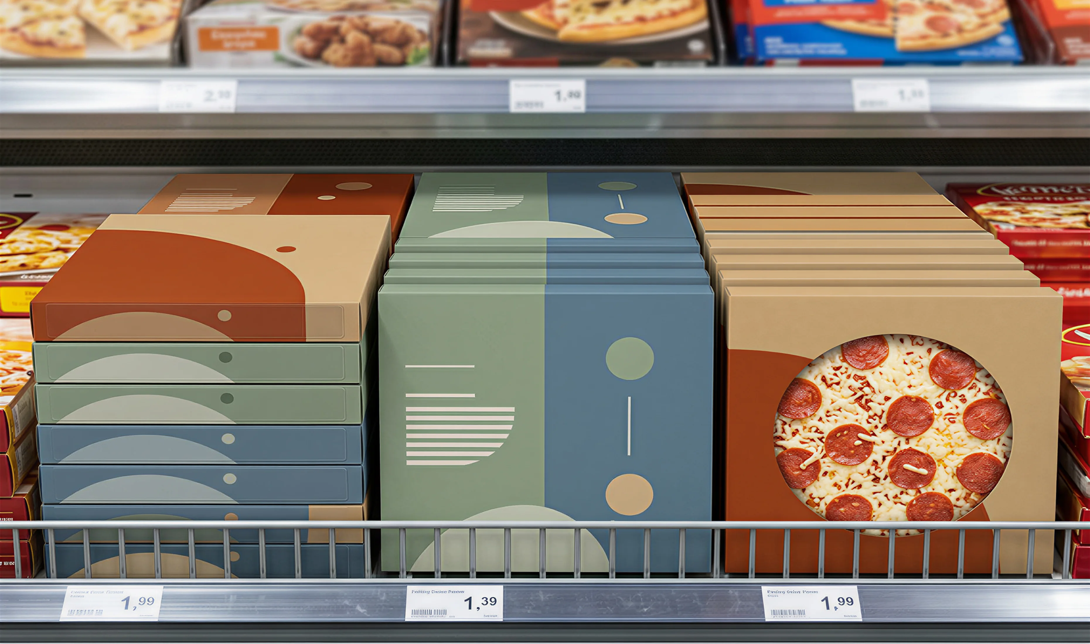 Custom Frozen Food Boxes frozen pizza packs