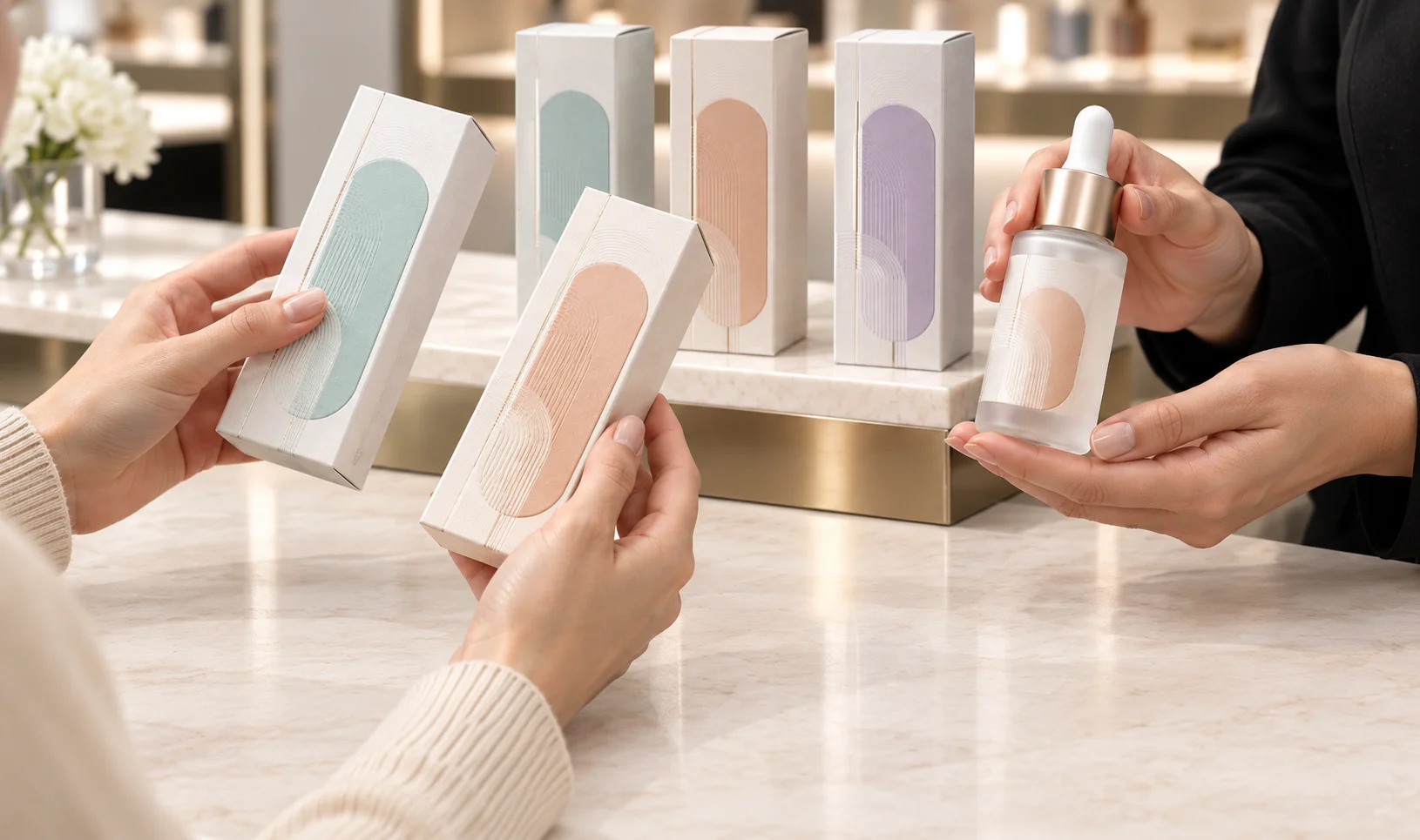 Custom Serum Boxes beauty counters