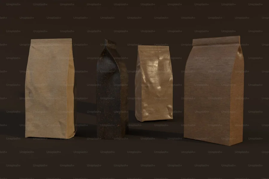 Coffee being poured into a flat bottom pouch