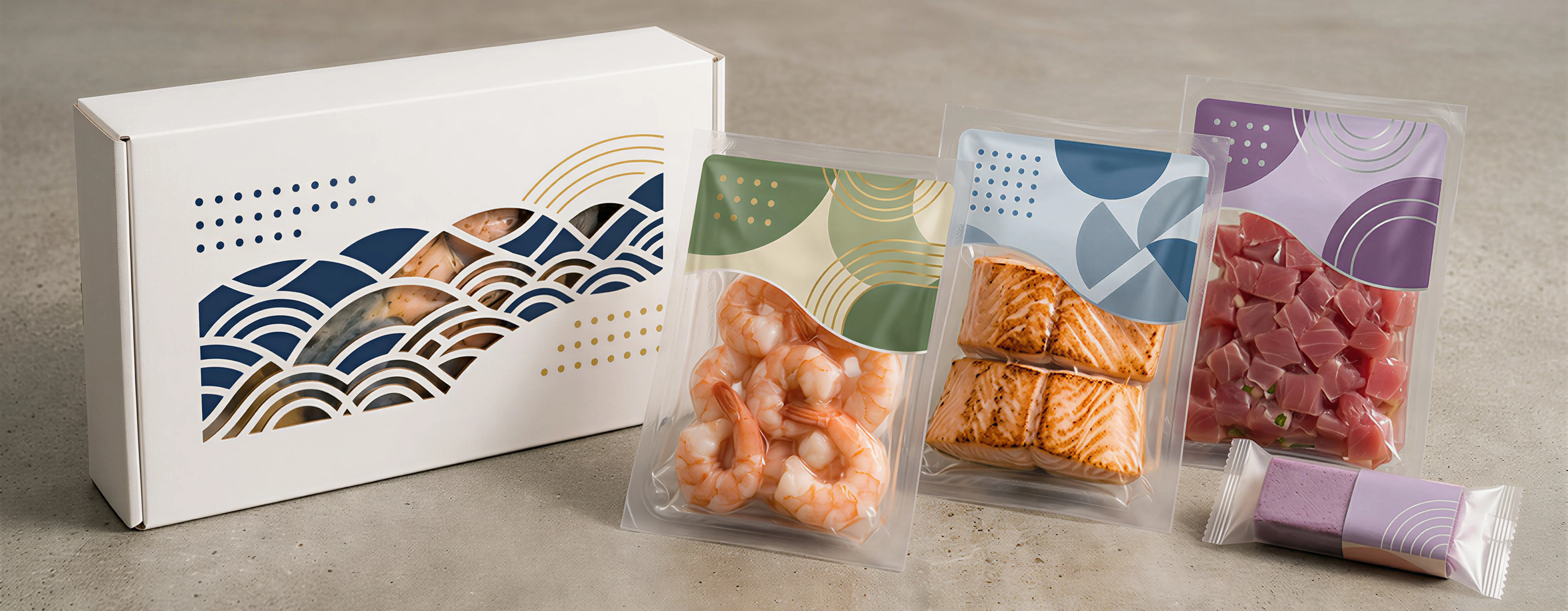 Custom Frozen Food Boxes seafood portion packs