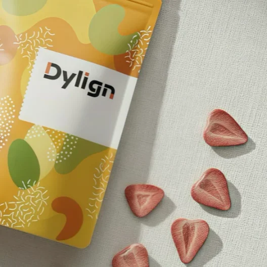 Dylign pouch with strawberries