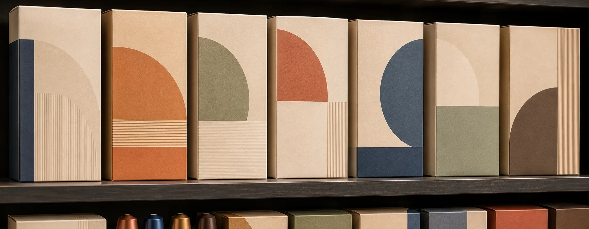 Custom Coffee Pod Boxes retail shelves