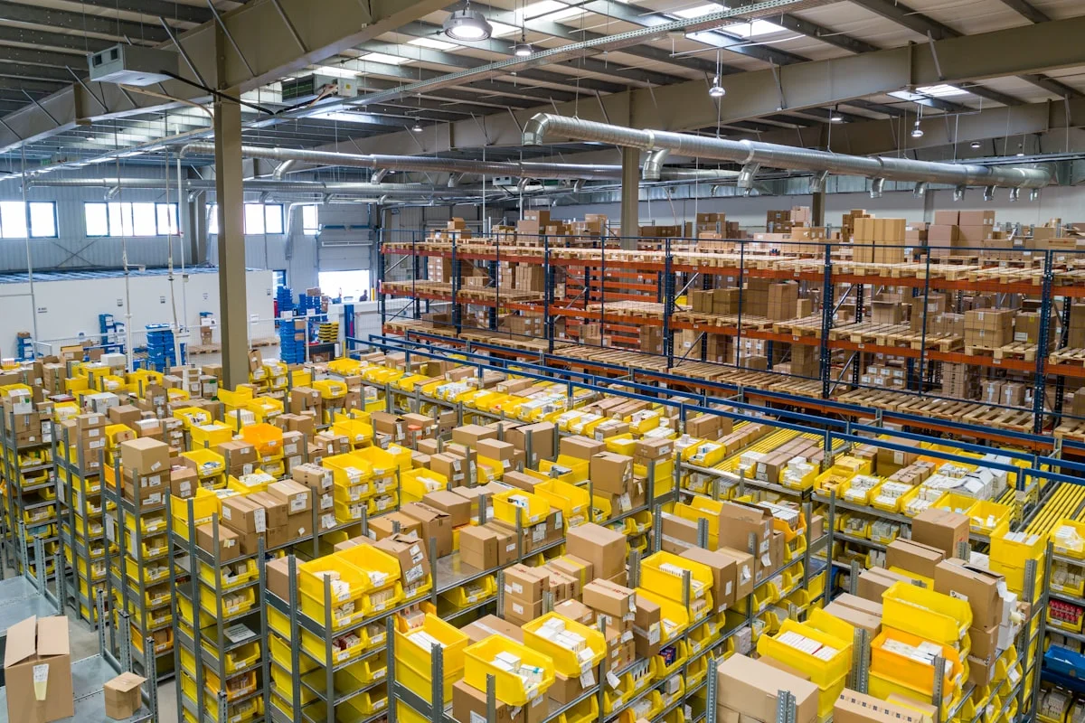 warehouse shipping boxes showing the operational cost of oversized packaging