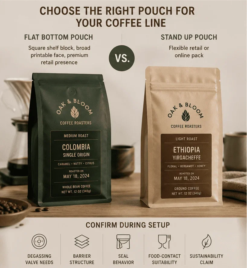 Custom Coffee Bags choose the right pouch structure