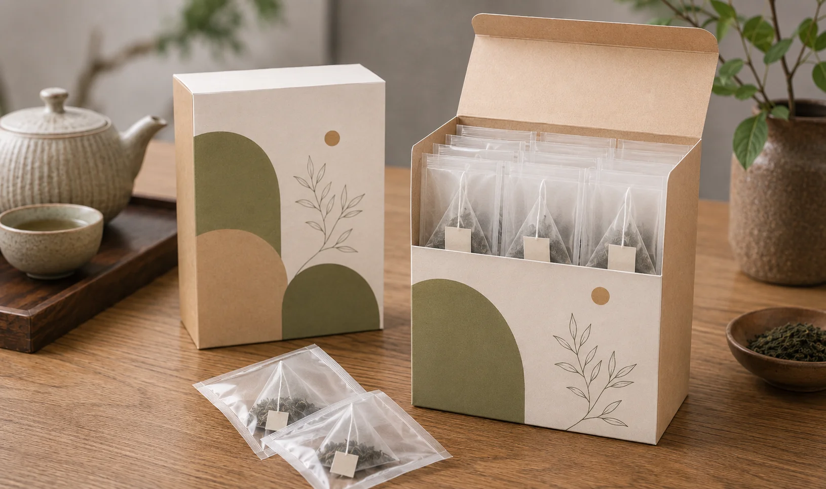 Custom Tea Boxes pyramid sachets