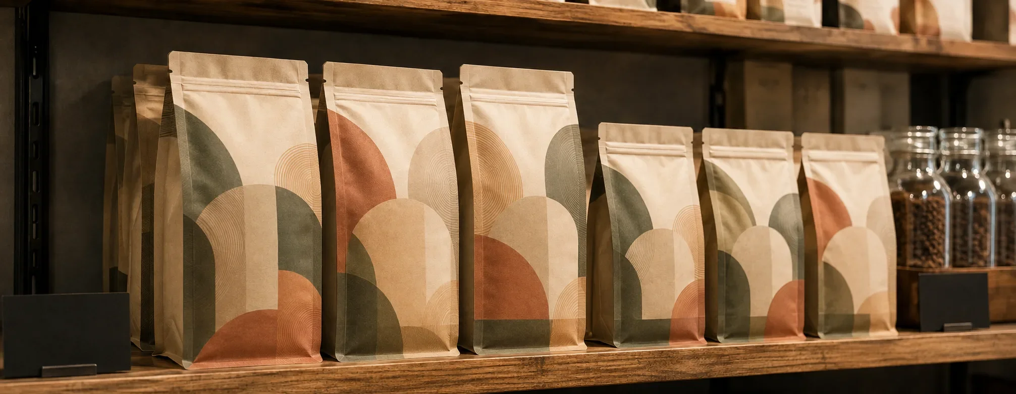 Custom Coffee Bags retail shelves
