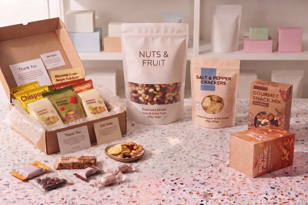 Custom snack packaging for chips, popcorn, and other snacks