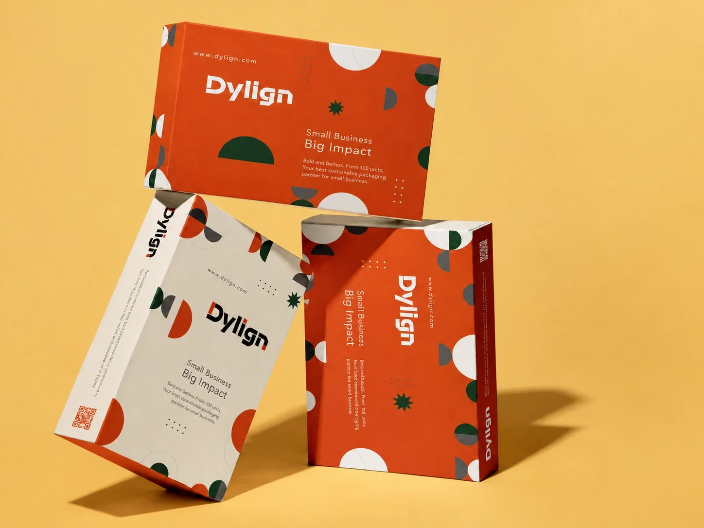 Orange Dylign folding cartons