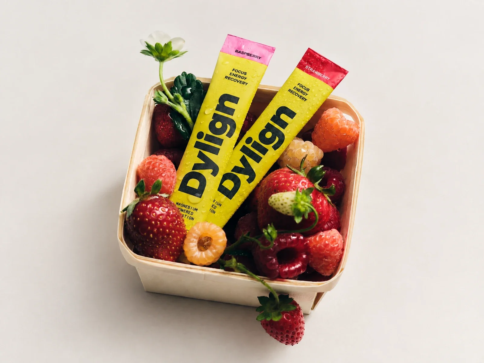 Protein stick packs with fresh berries