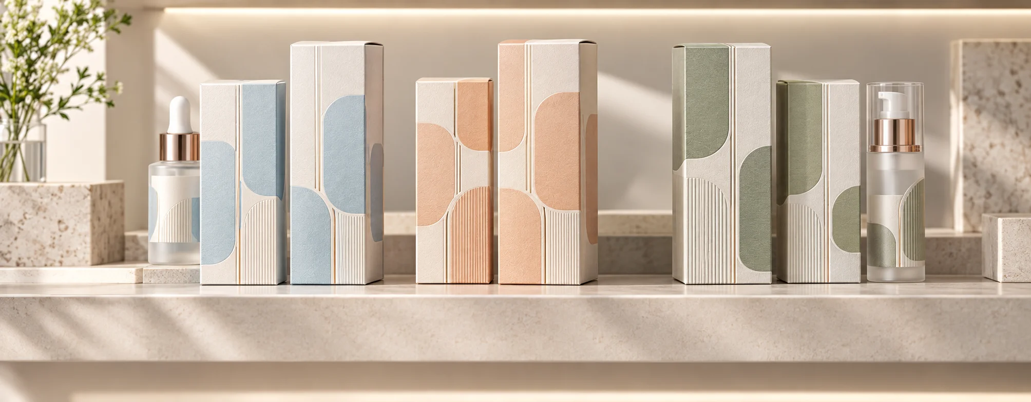 Custom Serum Boxes skincare shelves