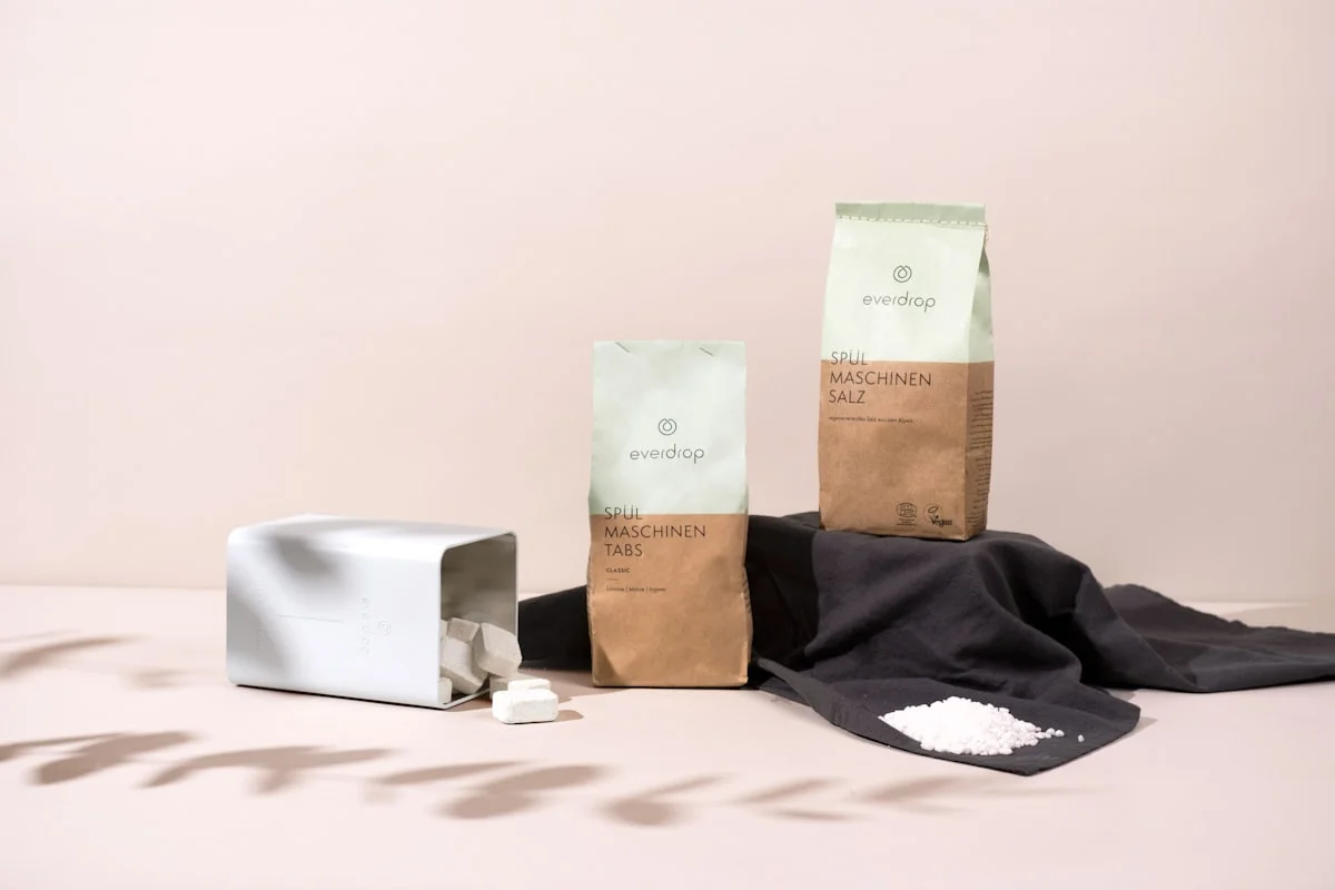 filled coffee pouches on table for comparing pouch size and fill volume