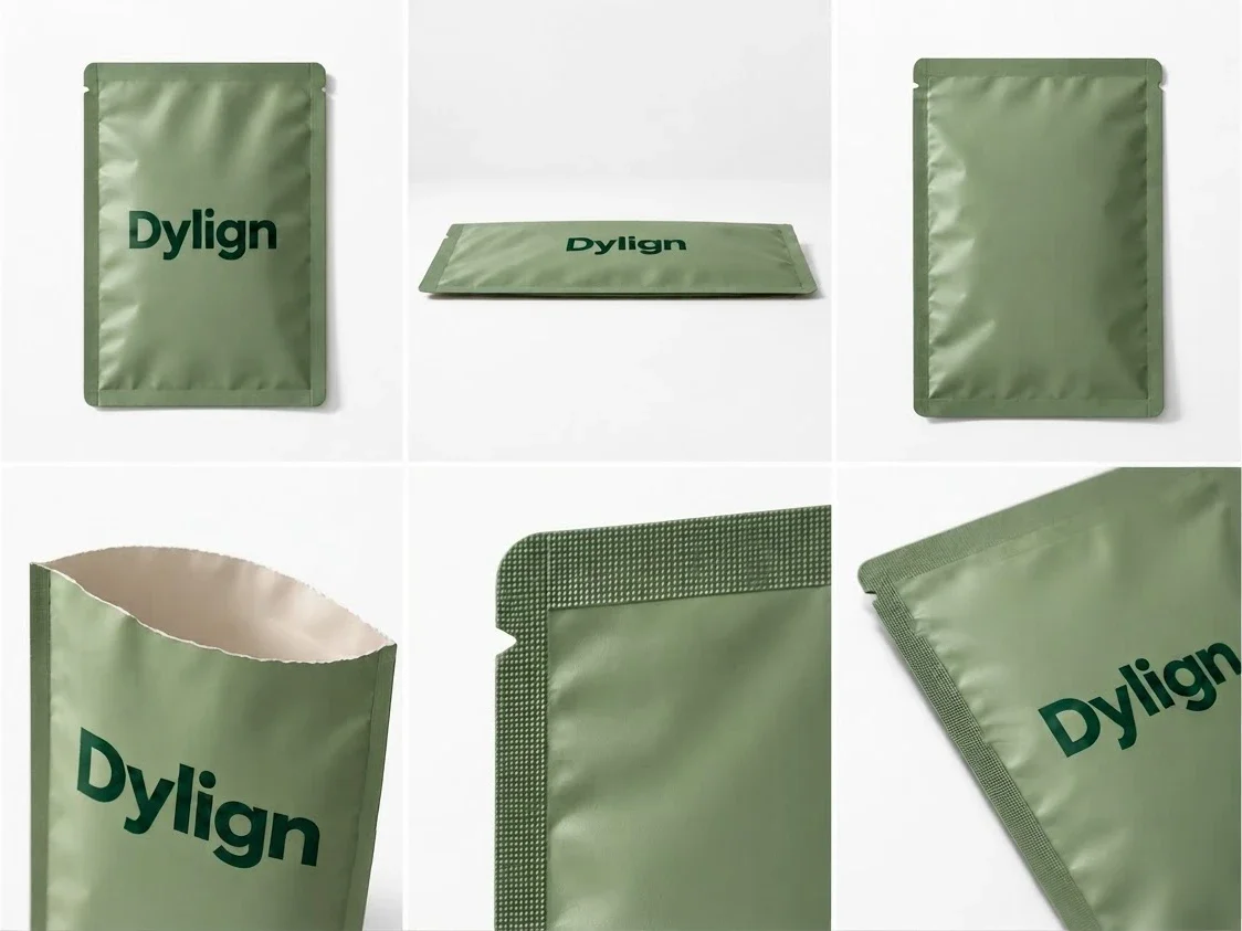 Green flat pouch construction details