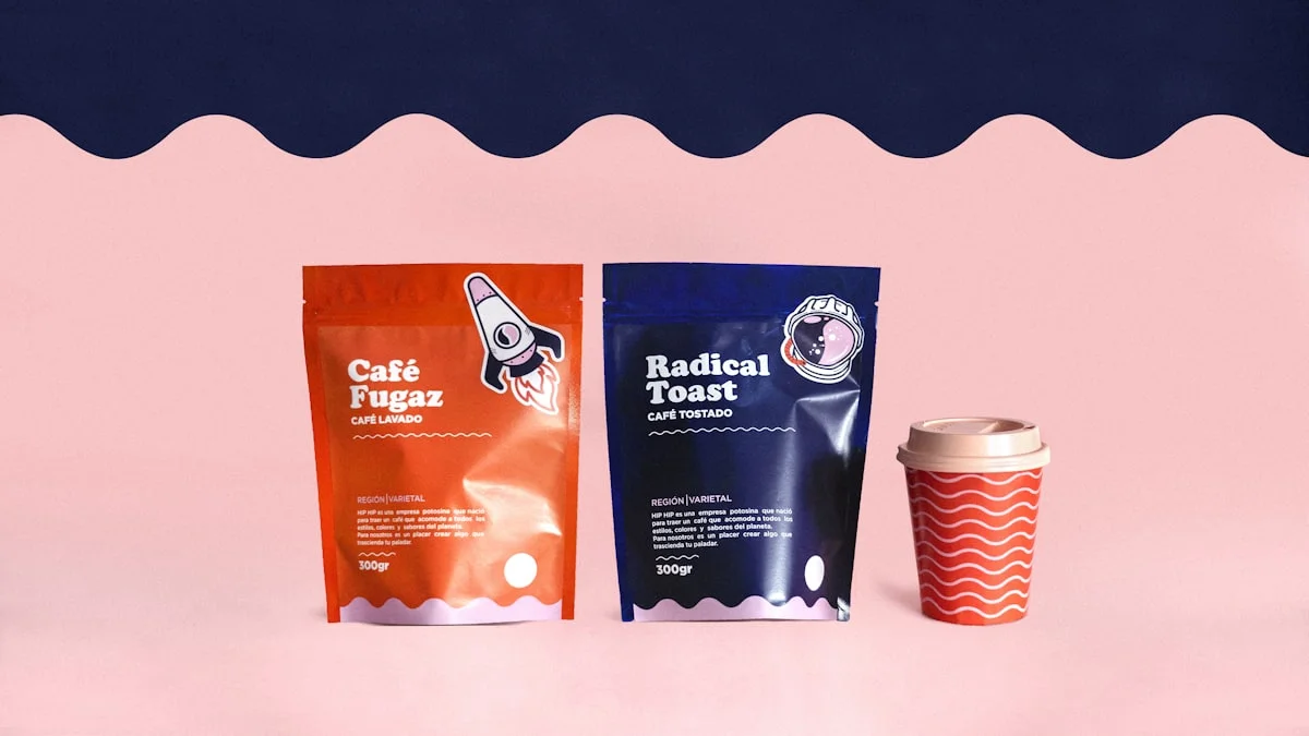 coffee stand up pouches used to compare fill volume and pouch capacity