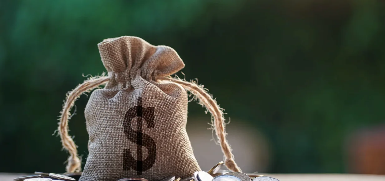 A fabric money bag representing affordable sustainability