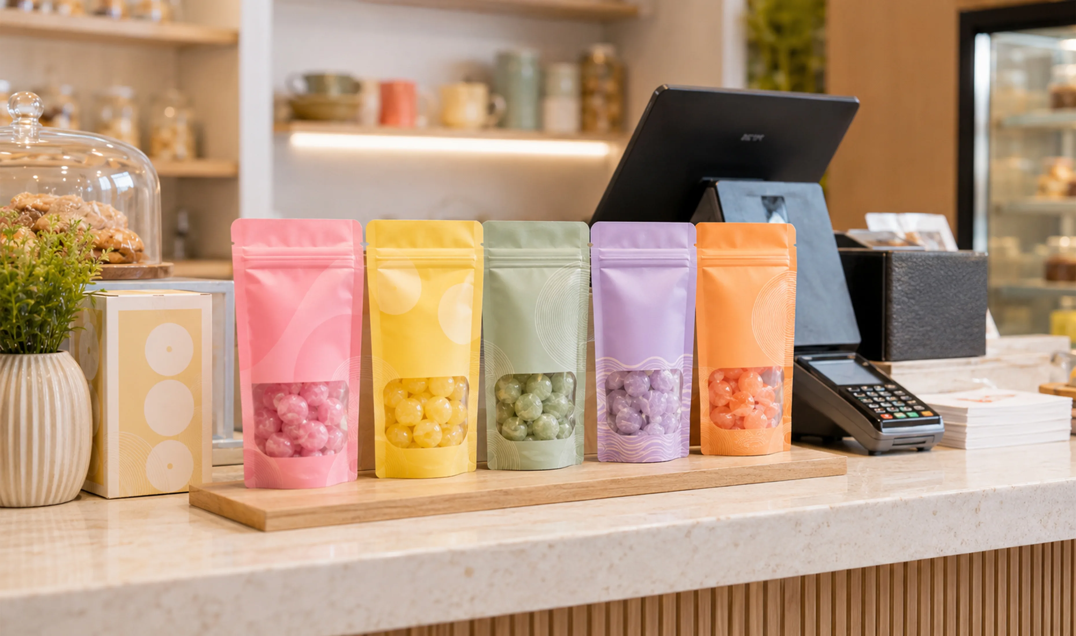 Custom Candy Bags checkout counters
