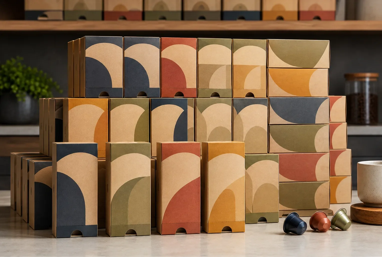 Custom Coffee Pod Boxes wholesale displays