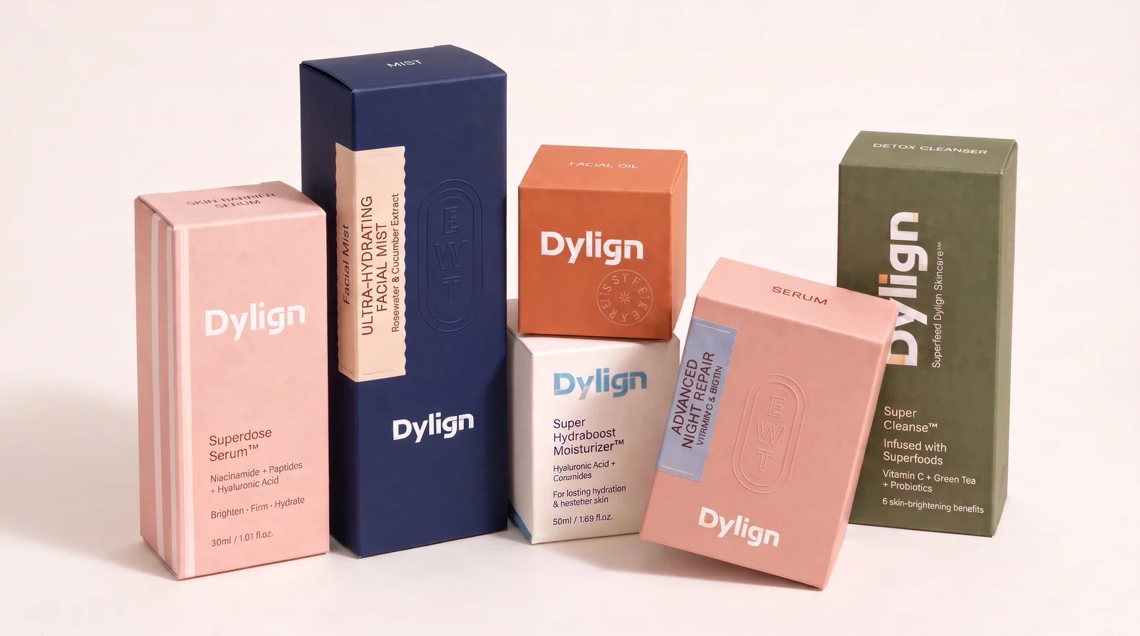 Colorful Dylign folding carton collection