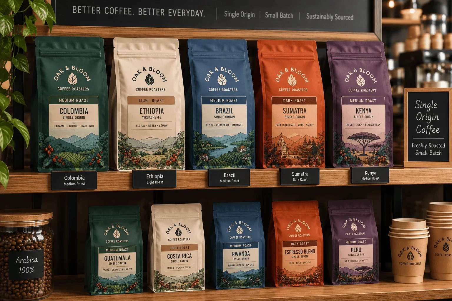 Custom Coffee Bags retail roaster bags