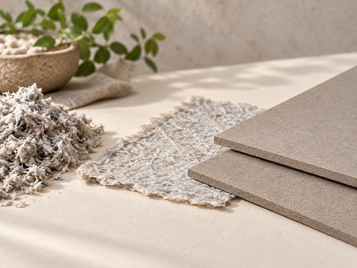 Recovered paper fibers, formed fiber pulp, and finished gray chipboard sheets